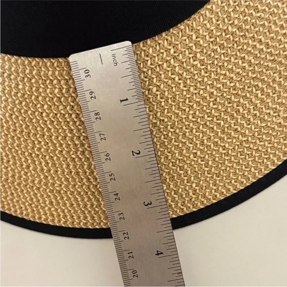 Tory Burch✨ Tan and black Sun Hat one size UPF 50+ - Picture 15 of 15